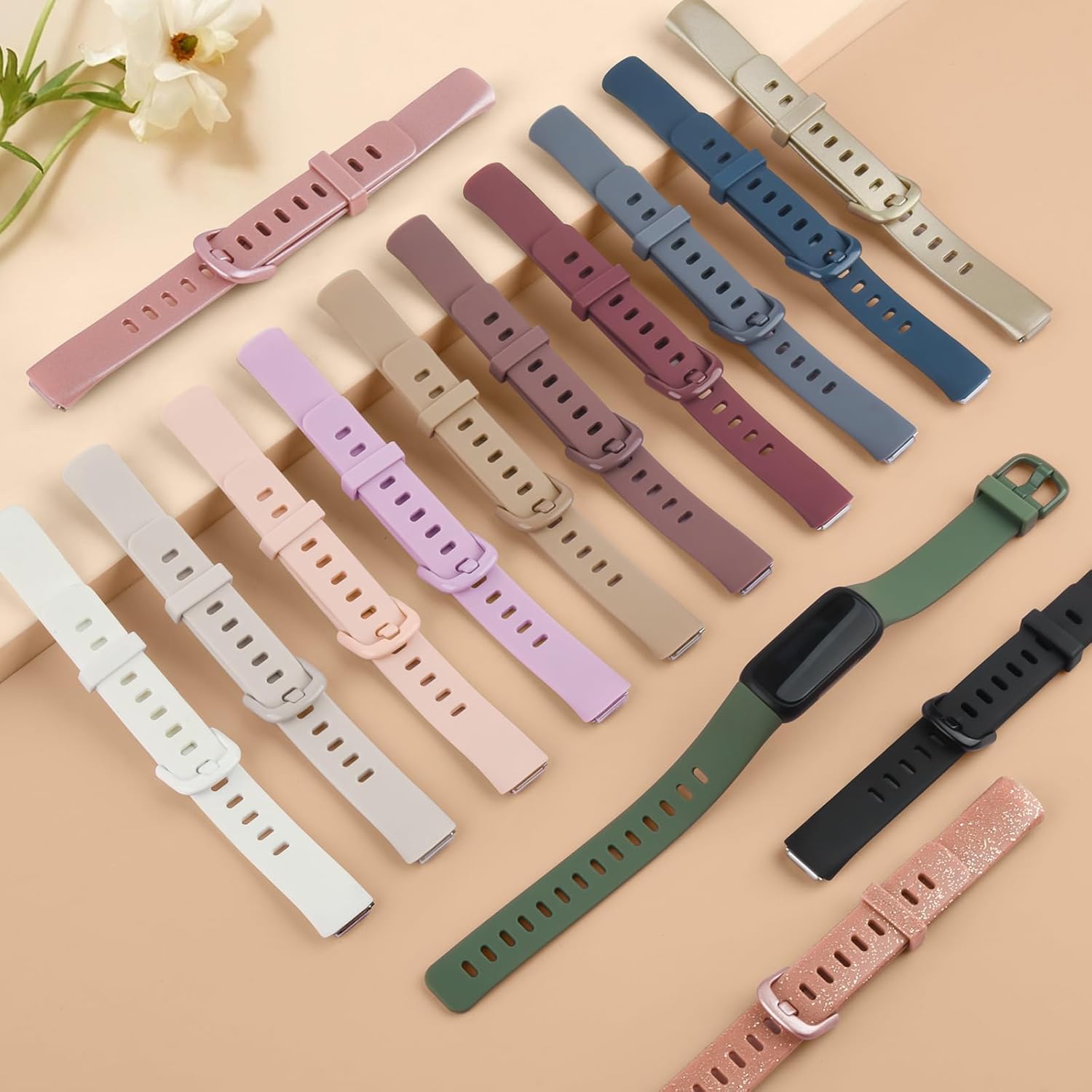 Vancle Fitbit Inspire 3 Bands - 4 Pack Sport Silicone Adjustable Straps for Men & Women