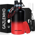 Skiennix Insulated Water Bottle - 64 oz Half Gallon Stainless Steel Flask with 2-in-1 Lid & Paracord Handle