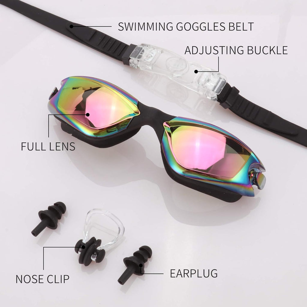 Skiennix Kids Swim Goggles - UV Protection & Anti-Fog Design | 4 Pack for Ages 6-14