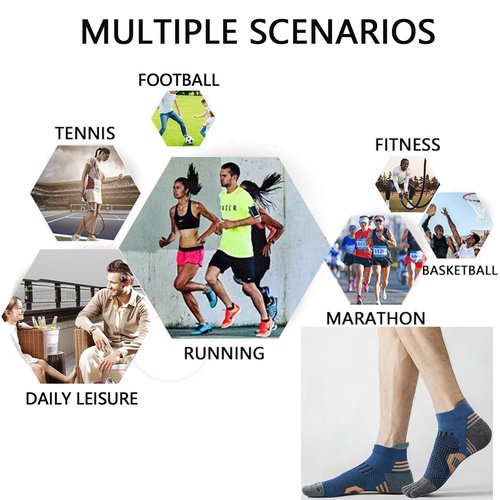 ABTRAV Men's Toe Socks Cotton Athletic Socks No Show Five Finger Sports Socks Arch Support Ankle Socks 6-9/9-12