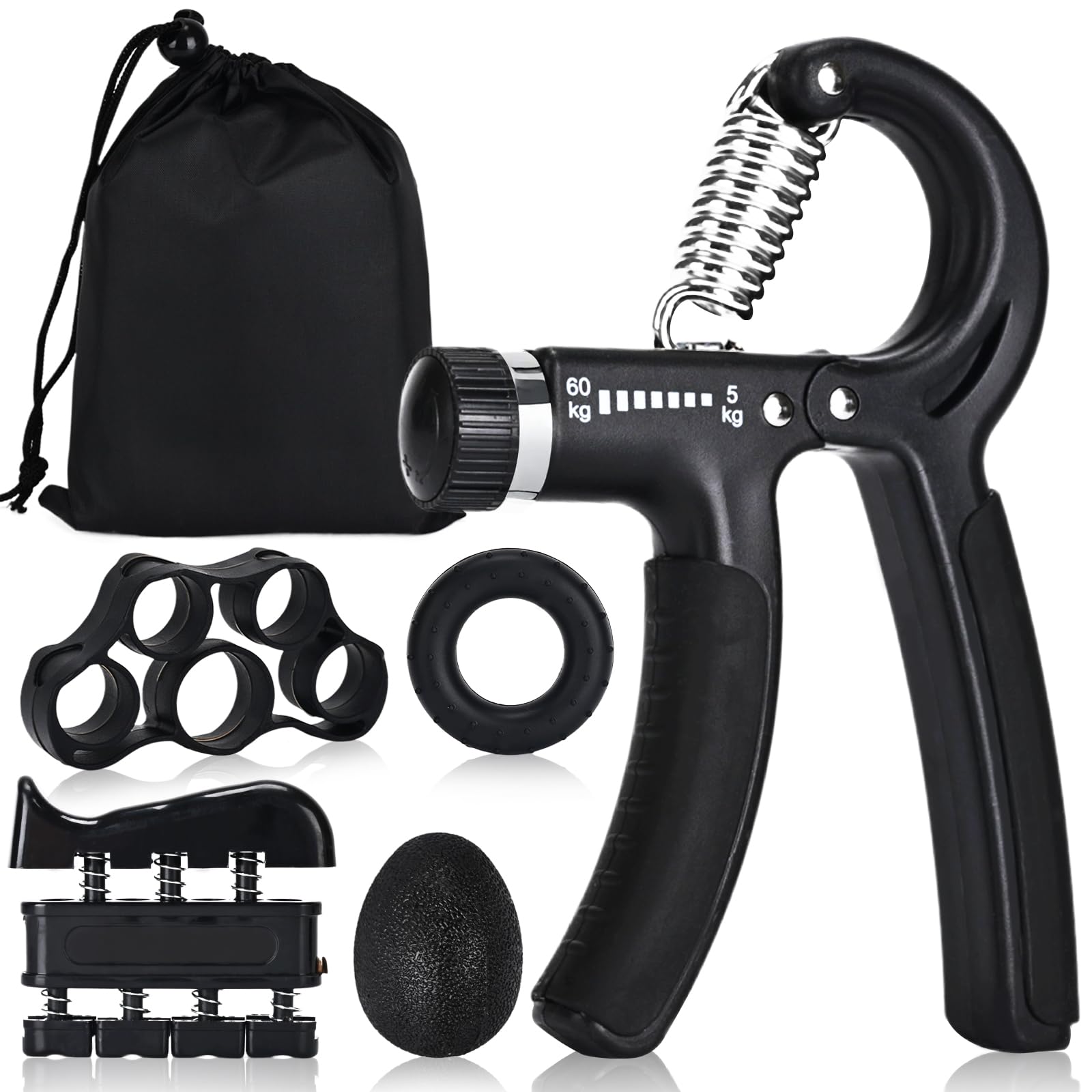 UFANME Hand Grip Strengthener Forearm Strengthener Grip Strength Trainer Kit - 5 Pack Adjustable Resistance