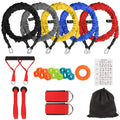 Resistance Bands Set, 15 PCS Adjustable Exercise Tubes with Handles, Door Anchor & Ankle Strap, Home Gym Workout Bands for Men & Women, Strength Training, Fitness Bands, Resistance Tubes,20-40lbs
