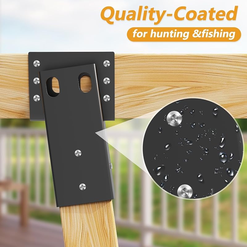 4x4 Compound Angle Brackets for Deer Stands – Heavy Duty Steel, 4-Pack, Black