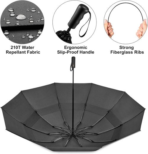G4Free Large Golf Umbrella - Windproof Double Canopy | Compact 42/46/54/62 Inch Travel Design