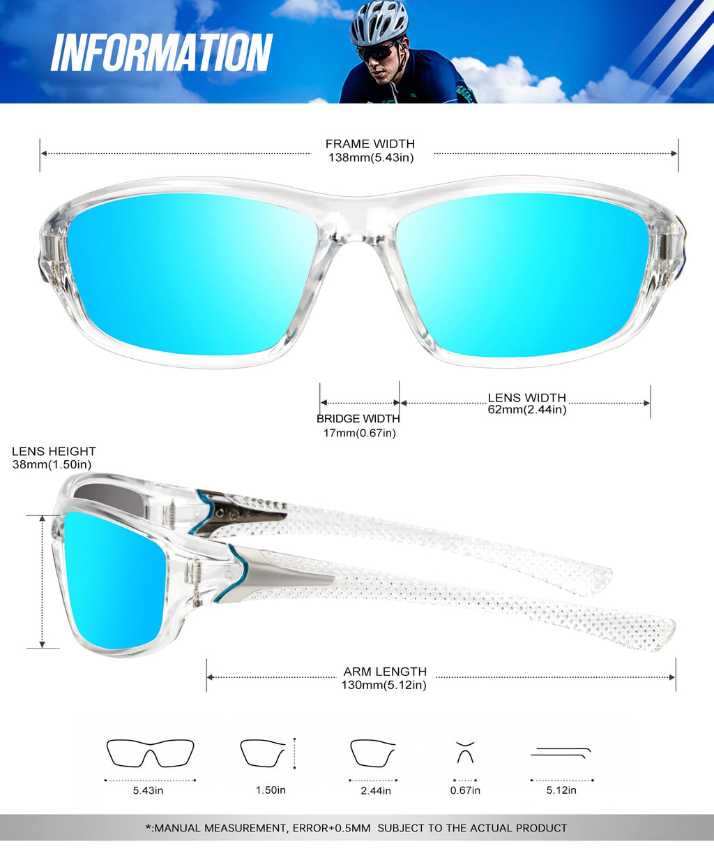 KALIYADI 3 Pack Polarized Sunglasses-Men Sports Sun-glasses: Mens Sunglasses UV Protection for Fishing Driving Cycling