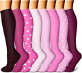CHARMKING Compression Socks - 15-20 mmHg Support for Men & Women | 8 Pairs for Athletic Running & Cycling