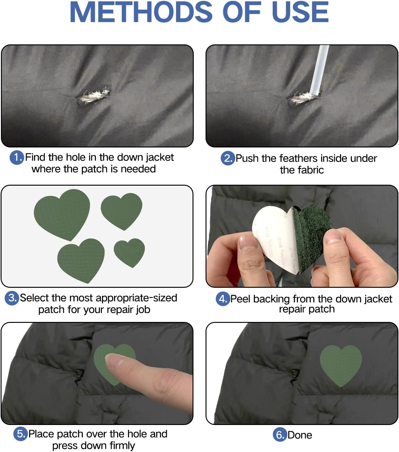 Skiennix 20Pcs Down Jacket Repair Patches - Waterproof Self-Adhesive Nylon Kit for Coats & Tents