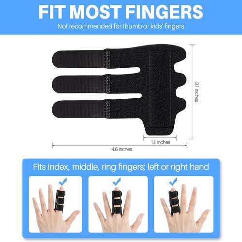 Sopito Finger Splint Ice Pack for Pain Relief, Straightening Arthritis, Knuckle Immobilization, Reusable Index, Middle, Ring Finger Brace
