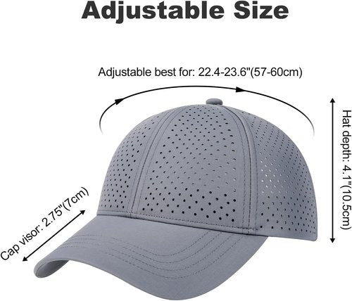 FEINION Men's Summer Performance Hat - Breathable Snapback with Laser Perforated Mesh