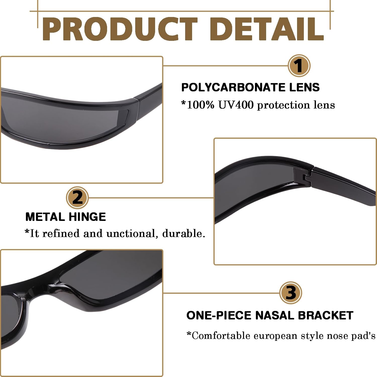 Skiennix Y2K Wrap Around Sunglasses - Futuristic Small Frame Rectangle Shades for Men & Women