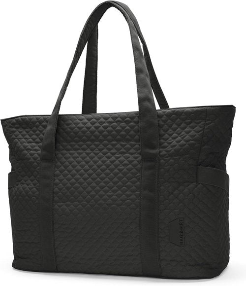 BAGSMART Puffer Tote Bag for Women - 20L Quilted Work & Travel Essentials with Zipper