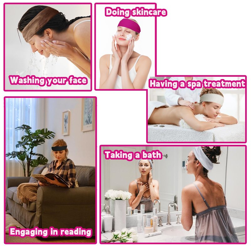 HAIOLORPRO 8PCS Workout Headbands for Women Non Slip, Elastic Thick Head Bands, Stretchy Soft Wide Headbands for Women Men for Running, Workouts, Yoga, Daily Use