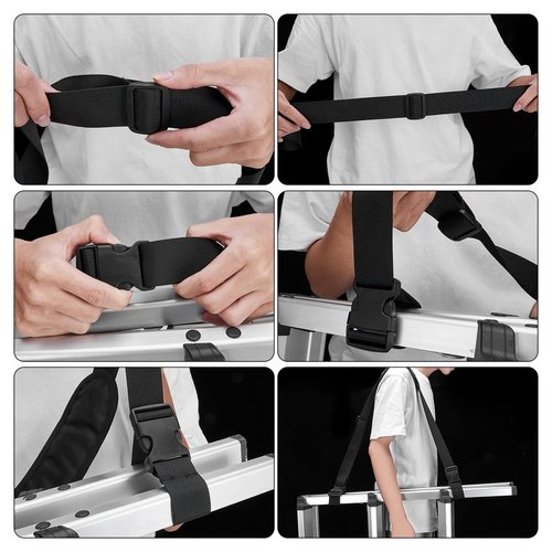 Archerest 2 Pack Kick Scooter Straps, Adjustable Carrying Strap with Extra-Thick Anti-Slip Shoulder Pad, Compatible with Segway es1/es2/es2 Pro/es4/f30/f40/e8/e10/c10/e22/e25/max Mijia M365 (Black)