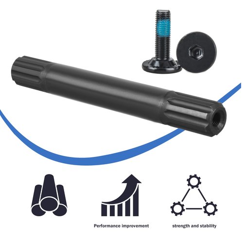 Cawla 8 Spline CHROMOLY BMX Spindle for 19mm Bottom Bracket (Set of 1Black)