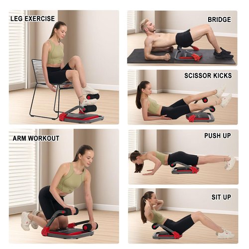 HOTSWEAT Ab Machine, Sit Up Exercise Equipment, Ab Workout Equipment with 3 Adjustable Resistance, Ab Trainer for Stomach Workout with 330 LBS Weight Capacity, Foldable Ab Crunch Machine for Home Gym