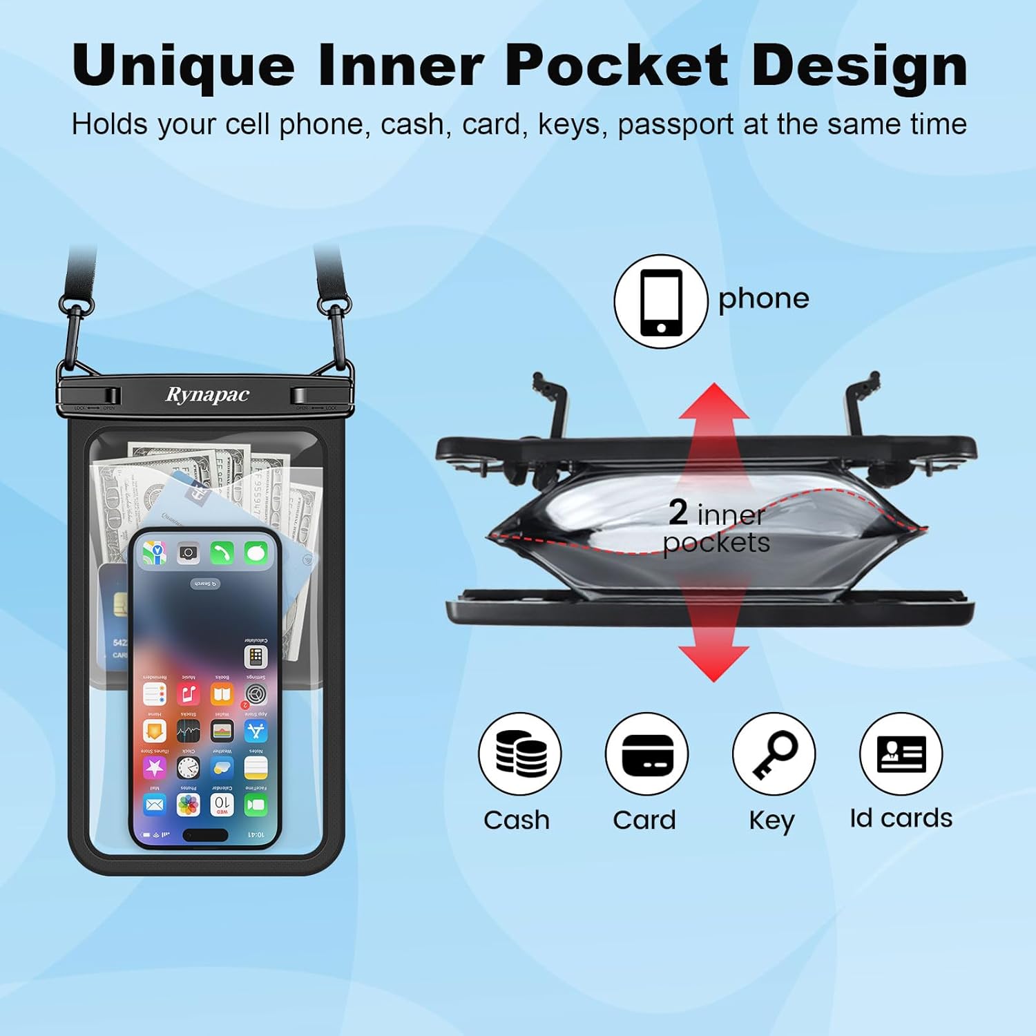 Rynapac Waterproof Phone Pouch - 2 Pack IPX8 Case for iPhone 17/16/15 Pro Max & Galaxy S26 Ultra | Touchscreen & Underwater Photography Essentials