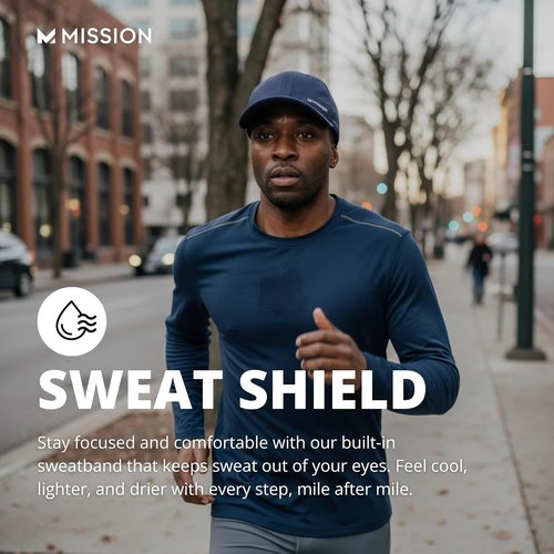 MISSION Cooling UPF Performance Hat - Unisex Cap for Workouts, Golf & Running - Sweat-Activated Technology