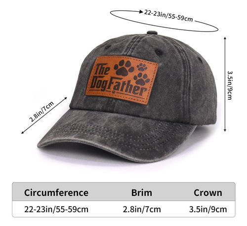 Dog Dad Gifts for Men, The Dogfather Paw Hat, Pet Owner Baseball Cap, Retirement Fathers Day Christmas Birthday Gifts for Grandpa Husband Papa Hubby Black