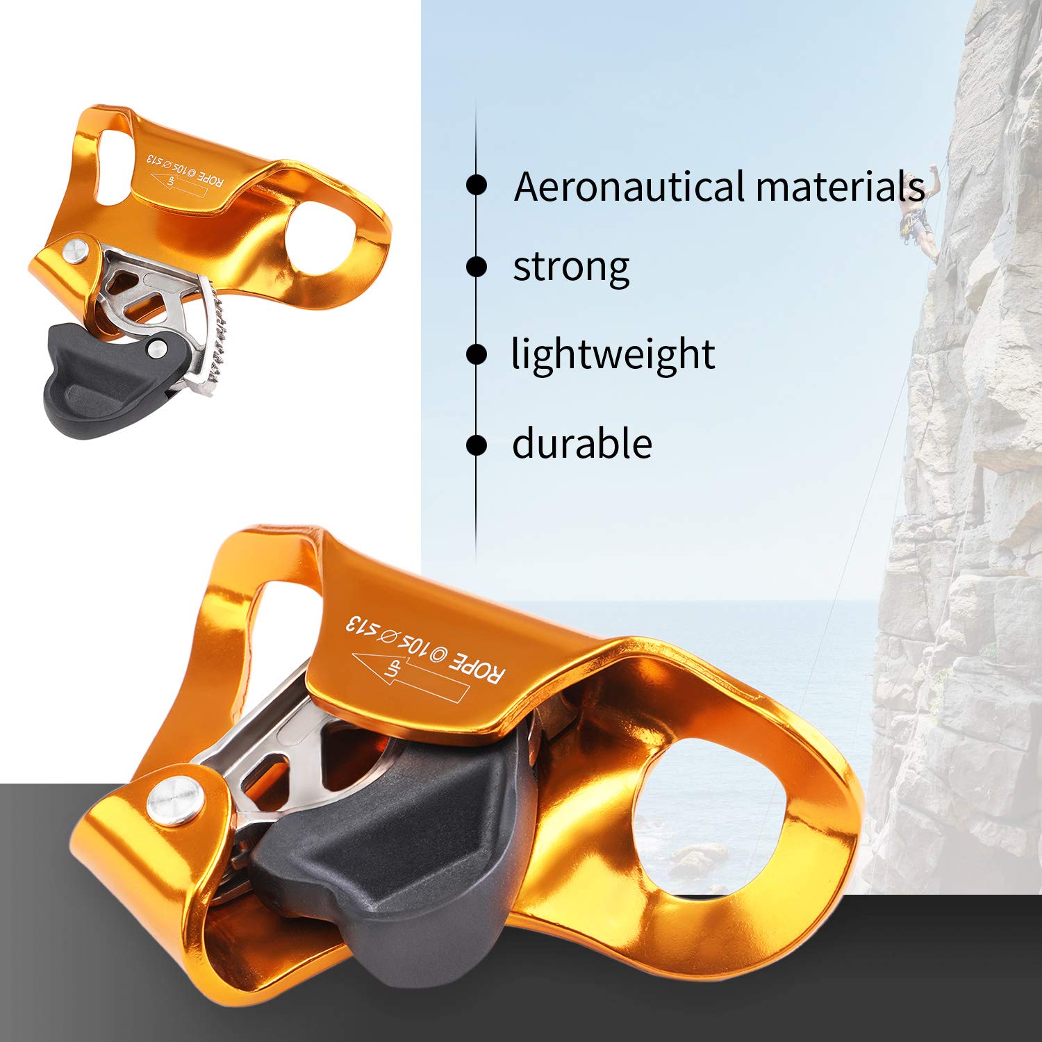 WILDKEN Rock Climbing Chest Ascender Climbing Mountaineering Tree Arborist Climbing Rappelling Equip for 10-13mm Rope