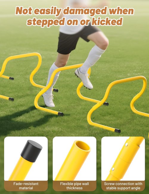 GHB Agility Hurdles - 5/6 Pack Foldable Speed Training Equipment Set with Carry Bag for Athletes