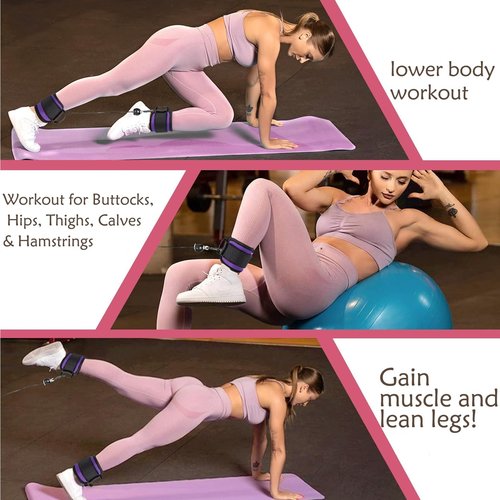 Ankle Resistance Bands with Cuffs Ideal for Glutes,Legs,and Core Workouts,This Kickback Ankle Strap Set Doubles as Ankle Straps for Cable Machines Women Can Use,Ankle Bands for Him Working Out.