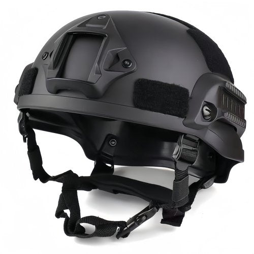 Tactical Adjustable Helmet,MICH 2000 Helmet with Side Rails and NVG Mounts for Paintball Outdoor Sports Hunting Shooting-Black