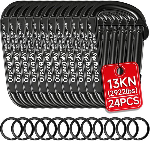 **Skiennix Heavy Duty Carabiner Clip - 800lbs Strength for Camping & Hiking | D-Ring Keychain Hook**