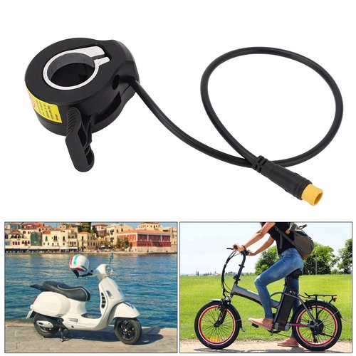 HilBeliFU 130X Electric Scooter Throttle Replacement, 3.14x5.1in Plastic Thumb Throttle Adapter, Right and Left Universal E Bike Throttle for Converting Electric Bicycle