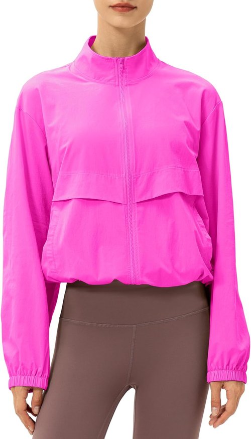 Locachy Women's Lightweight Athletic Jacket - Windproof Sun Protection for Outdoor Workouts | Stylish Zip-Up Design