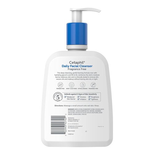 Cetaphil Daily Facial Cleanser - Gentle Foaming Face Wash for Sensitive Skin | 16 Oz, Fragrance-Free