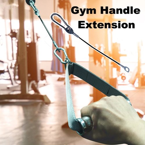 J Bryant 10" Cable Machine Extension Gym Cables (2 Pcs) with Stainless Steel Carabiner for Home Gym Pulley Systems