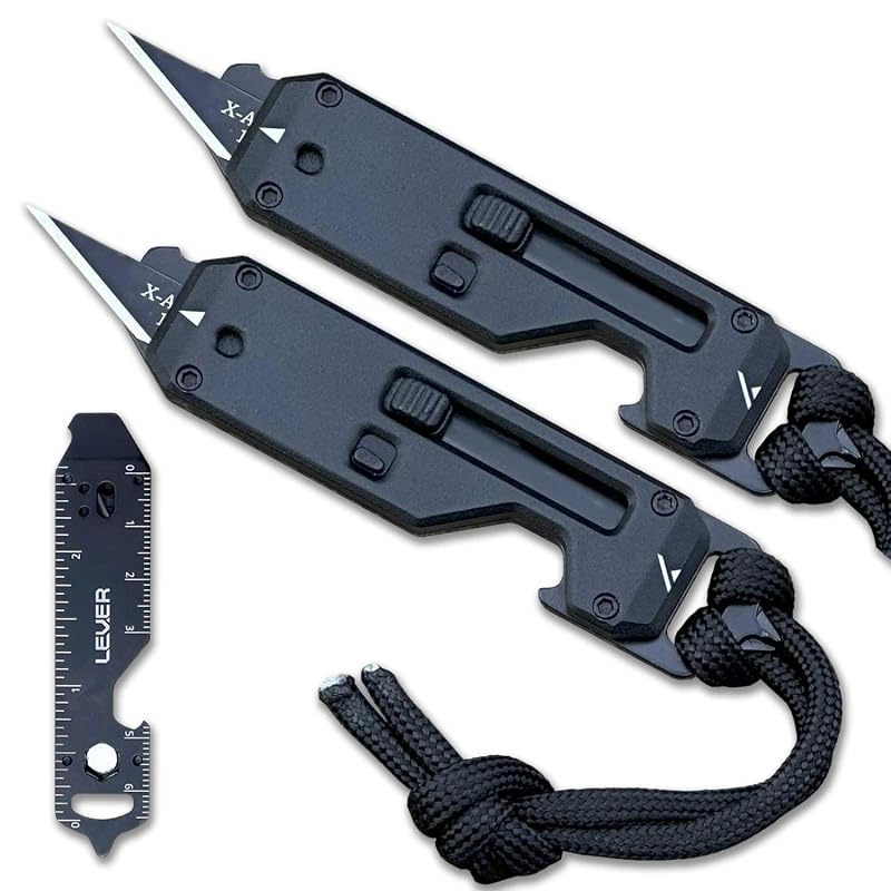 Edge XT Mini Utility Knife Keychain Multitool 10 Tools – 2-Pack Black