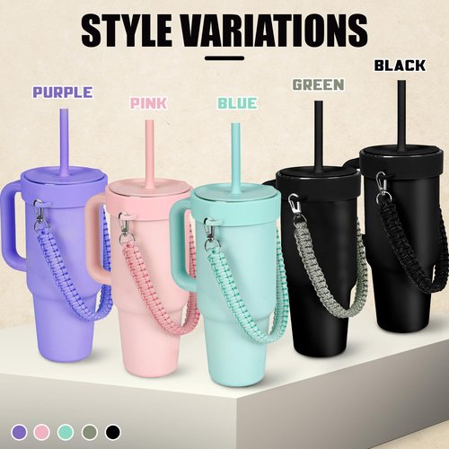 Greant Water Bottle Handle for HydroFlask Tumbler Handle 40oz & 32oz, Strap for HydroJug 40oz Tumblers, Tumbler Carrier for BruMate 40 oz, Light Pink