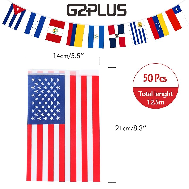41 ft 50 Countries World Flags Pennant Banner - 8.2 x 5.5 in Polyester for Bar, Party, Event - Variation: 41ft-50 Countries World Flags