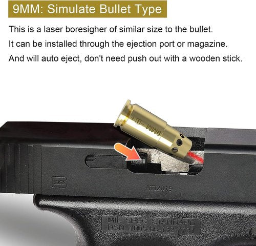 BoreSighter | Precision Boresight Kit for 22LR, 223, 9MM & More - Includes AG3 Batteries