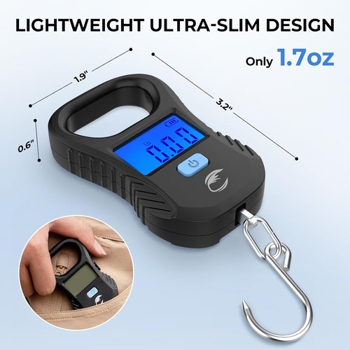 Calamus Rechargeable Digital Fish Scale - 55lb Capacity, High Accuracy, Backlight LCD Display | Multi-Unit Conversion