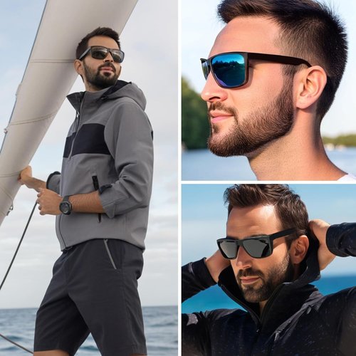 MAXJULI XL Z87 Sunglasses - Ultralight TR90 UV400 Protection for Big Heads | Stylish & Comfortable 8108