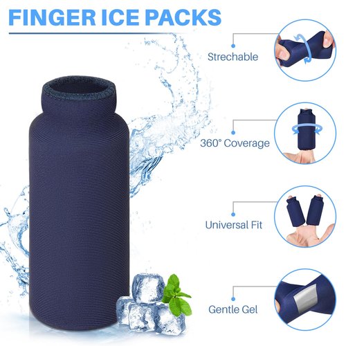 Sopito Finger Splint Ice Pack for Pain Relief, Straightening Arthritis, Knuckle Immobilization, Reusable Index, Middle, Ring Finger Brace