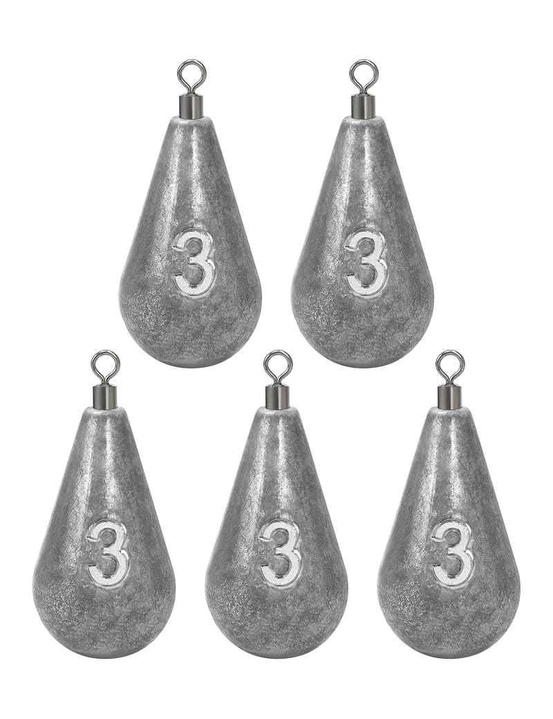 Bluewing 3oz Fishing Casting Swivel Bell Sinker Set with Stainless Steel Swivel - 5 Pack