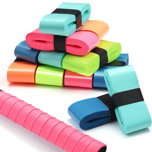 Jadive 100 Pcs Tennis Racket Grip Tape Anti Slip Tennis Overgrips PU Absorbent Badminton Grip Tape for Badminton Racquet Fishing Rods (Bright Colors)
