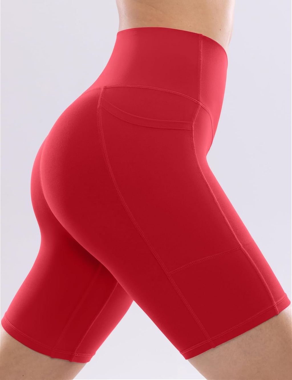 POSHDIVAH Women's Creamluxe Yoga Shorts - High Waisted with Pockets | Sizes 2.5" to 10" for Workout & Running