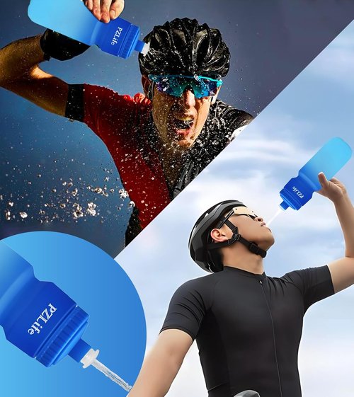 Bike Water Bottle - 24oz BPA-Free Cycling Squeeze Bottle with Leak-Proof Lid | Ideal for Outdoor Sports