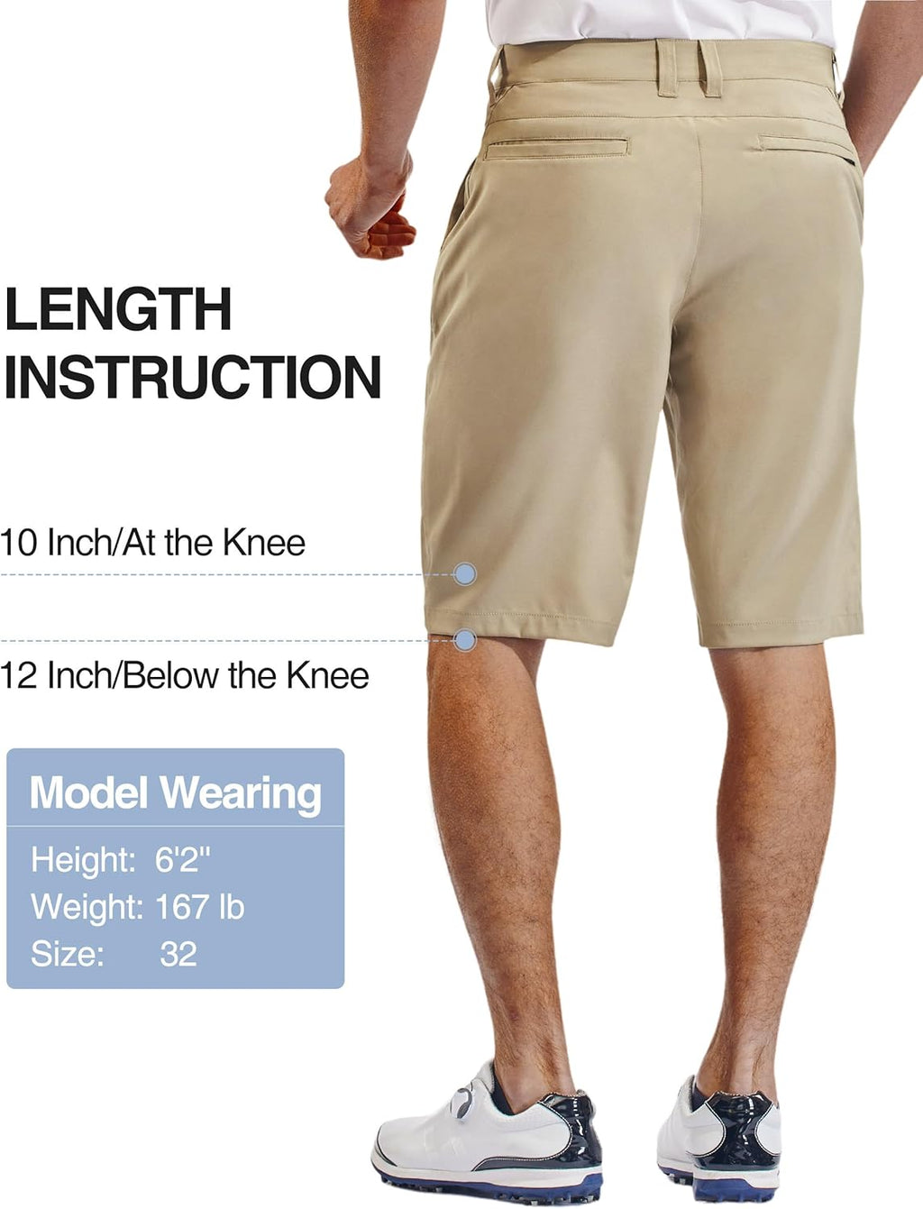PULI Men's Golf Hiking Shorts - Lightweight Quick-Dry Casual Wear | 12"/10" Inseam with Pockets