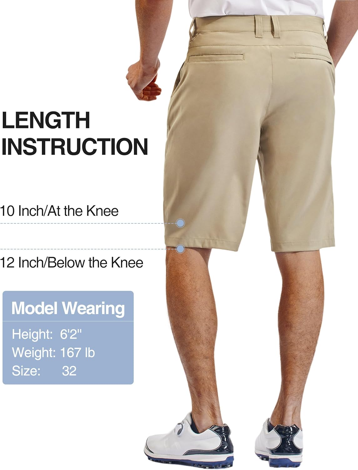 PULI Men's Golf Hiking Shorts - Lightweight Quick-Dry Casual Wear | 12"/10" Inseam with Pockets
