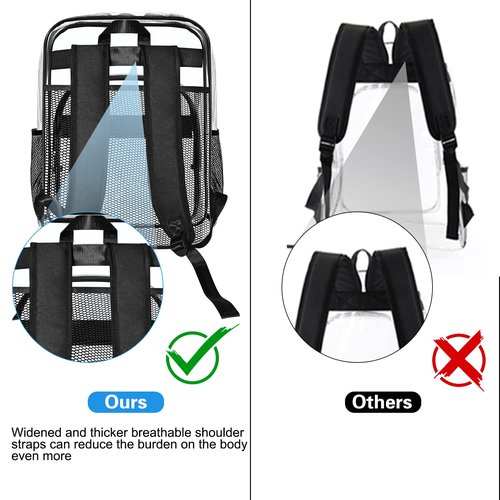 SDFGHG Clear Backpack,Sturdy Shape Heavy Duty Large Clear Backpack,Transparent Casual Backpacks,for Stadium,Work, Travel (C-Clear)