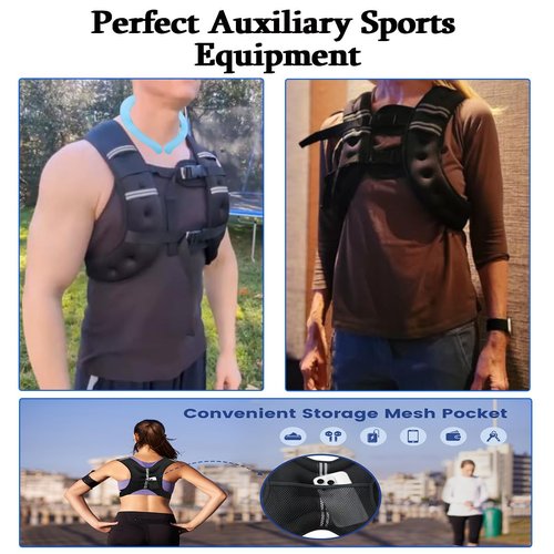 Weighted Vest for Women Men & Neck CoolingTube 2 pcs - Weighted Vest Woman,with Reflective Stripe Adjustable Safety Buckle,Men Womens weighted vest for Walking 6.6 LBS(3kg) 11 Lbs（5kg）17.6 Lbs (8kg) 22 Lbs(10kg)