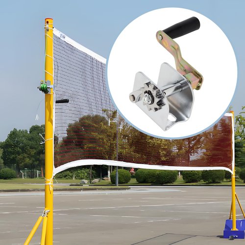 KVMORZE Hand Crank Tensioner, Hardware Crank Tensioning Device Replacement with Long Detachable Handle Tennis Post Reel Tennis Post Winder Accessories for Outdoor Volleyball Badminton Tennis Pole Net
