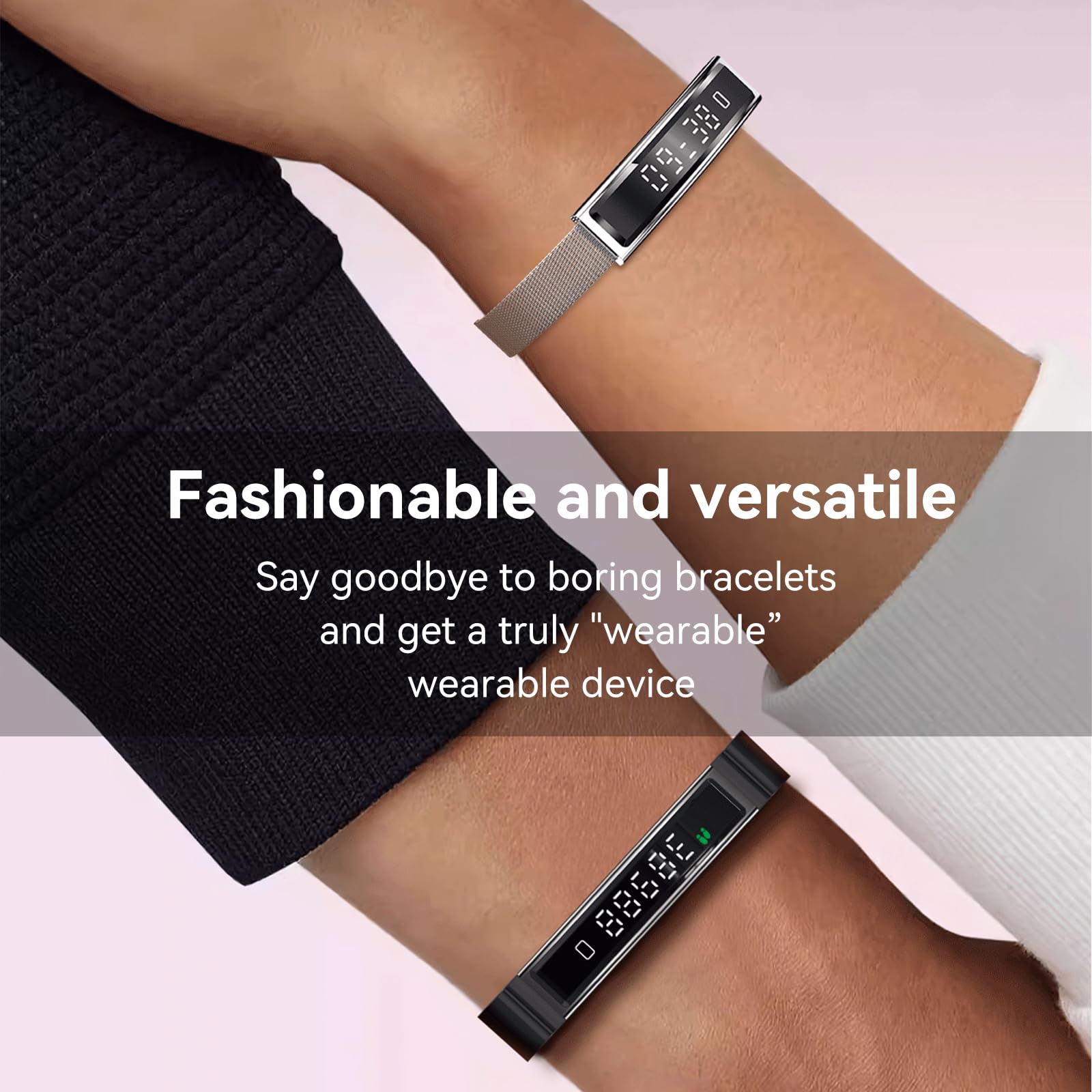 ZBNMY Health Smart Bracelet,Fitness Tracker with Heart Rate, Sleep Monitoring, Blood Oxygen, Step Counting for iOS and Android, No Subscription Fee, Waterproof(Black)