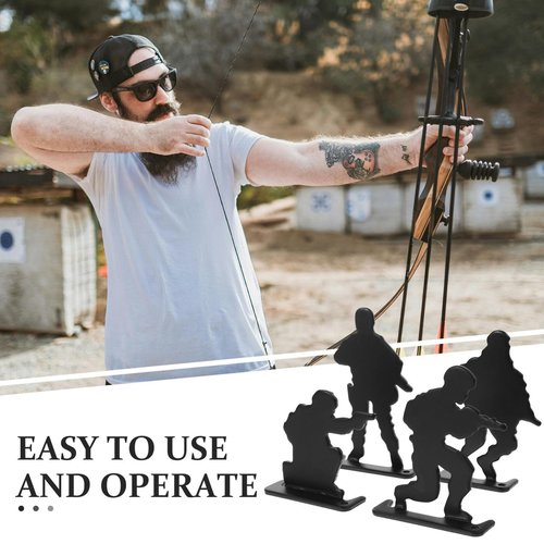 POPETPOP Shooting Target Set of 4 - Compact Stainless Steel Practice Targets for Indoor and Outdoor Shooting Skills Training
