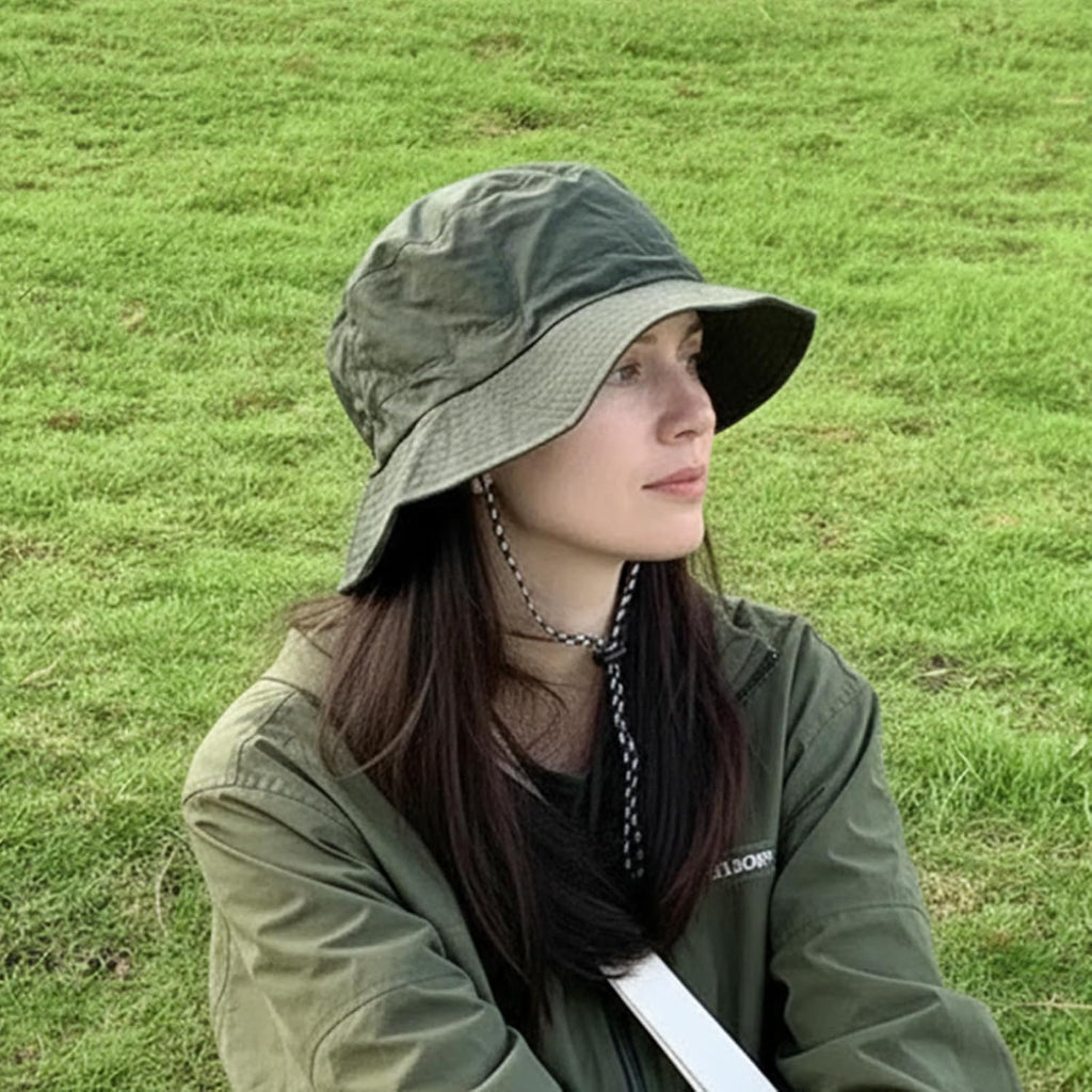 Skiennix Quick Dry Bucket Hat - Packable Rain Hat with Detachable Chin Strap for Outdoor Fishing